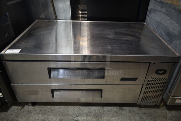 Turbo Air Stainless Steel Commercial 2 Drawer Chef Base on Commercial Casters. Tested and Working!
