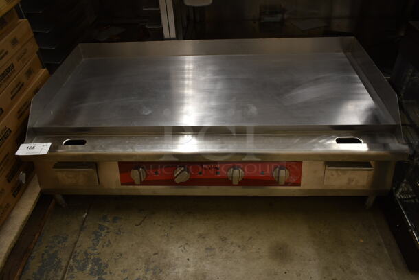BRAND NEW SCRATCH AND DENT! Avantco 177EG48N Stainless Stee Commercial Countertop Electric Powered Flat Top Griddle. 208/240 Volts, 1 Phase. 