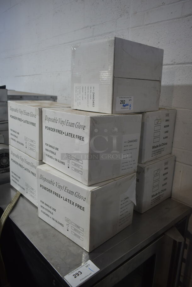 8 Cases of 10 BRAND NEW Boxes of Gloves, Including Small. 8 Times Your Bid!