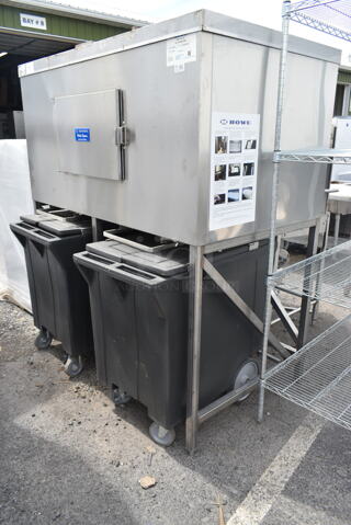 2019 Howe CP1500 Stainless Steel Ice Bin w/ 2 Black Poly Portable Ice Bins. 120/230 Volts, 1 Phase