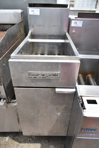 American Range Stainless Steel Commercial Floor Style Natural Gas Powered Deep Fat Fryer. 