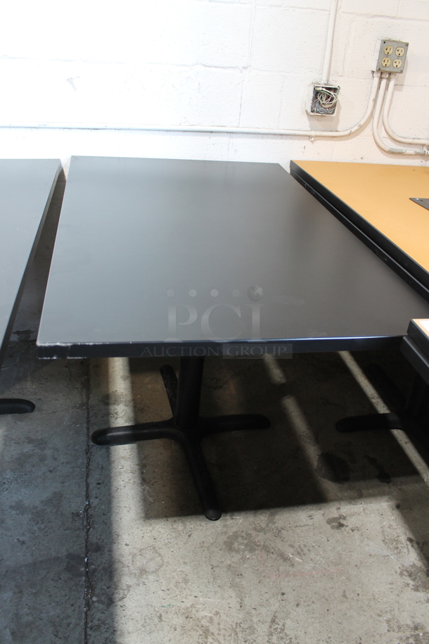3 Black Dining Height Table on Black Metal Table Base. 3 Times Your Bid!