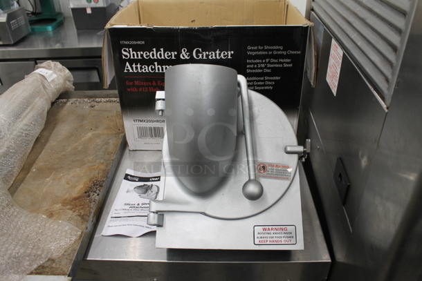 BRAND NEW SCRATCH AND DENT! Avantco Metal Commercial Shredder Attachment Pelican Head for MX20 Mixer w/ Grating Blade.