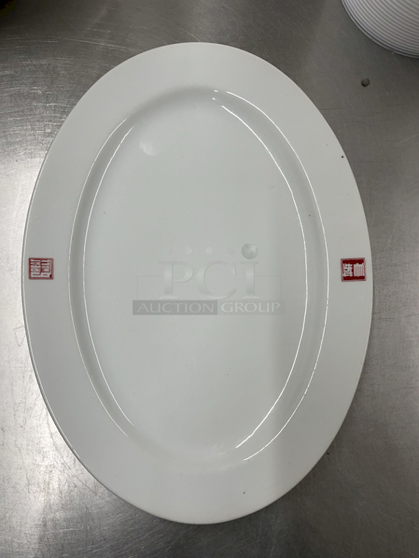 12-1/2" Oval Platters, Ceramic China. 
