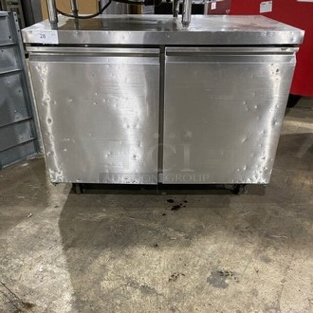 Commercial 2 Door Lowboy/Worktop Cooler! All Stainless Steel! On Casters! Model: TUC48R 115V 60HZ 1 Phase
