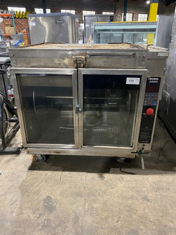 Hardt Commercial Natural Gas Powered Rotisserie Machine! With View Through Front Access Door! All Stainless Steel! Model: INFERNO3500
