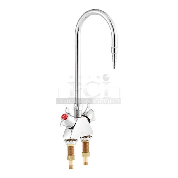 LIKE NEW! Delta Faucet W6700 Deck-Mounted Laboratory Faucet with 6" Rigid / Swivel Gooseneck Spout and Dual 2 Arm Handles