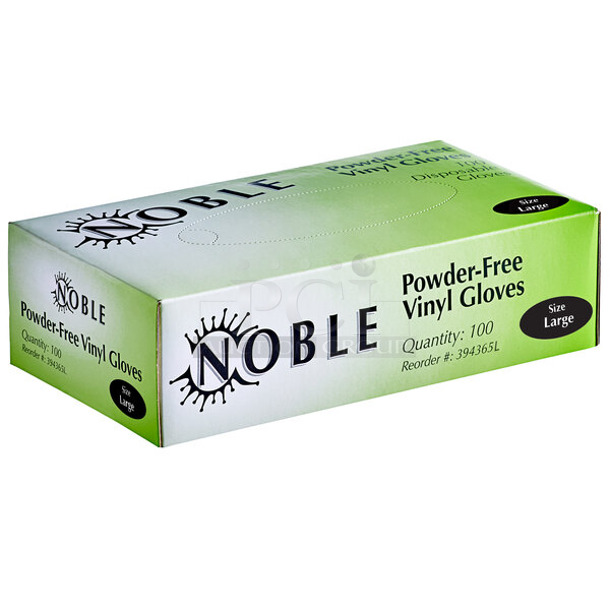 4 BRAND NEW Cases of 10 Noble Powder-Free Disposable Vinyl Gloves for Foodservice - 1000/Case; Two 394365XL X Large, 394365M Medium and 394365L Large 4 Times Your Bid! 