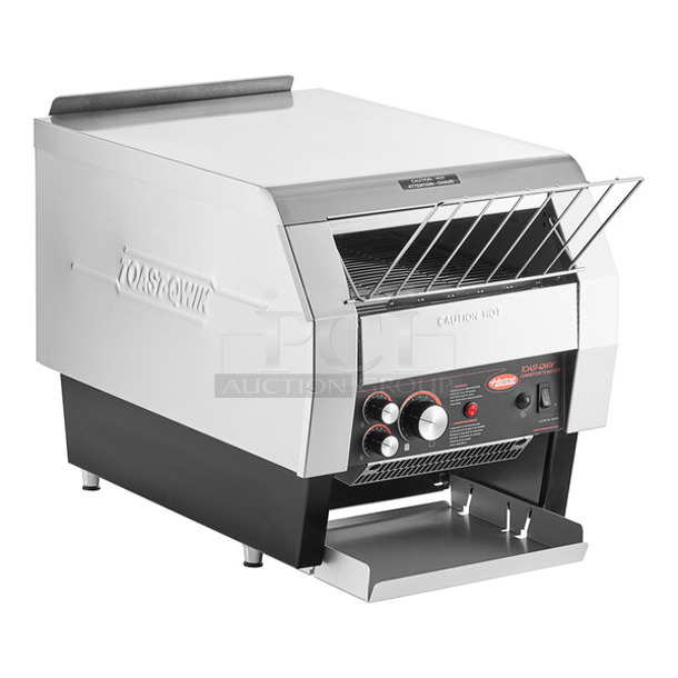 BRAND NEW SCRATCH AND DENT! Hatco TQ-800H Stainless Steel Commercial Countertop Toast Qwik Conveyor Toaster - 3" Opening. 208 Volts, 1 Phase.