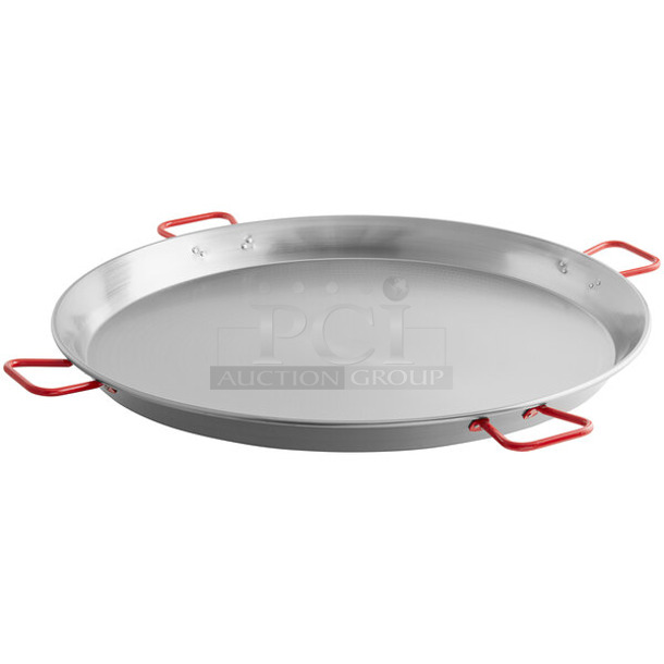 Box of 2 BRAND NEW SCRATCH AND DENT! Vigor 473PAELLA35C 35 1/2" Polished Carbon Steel Paella Pan