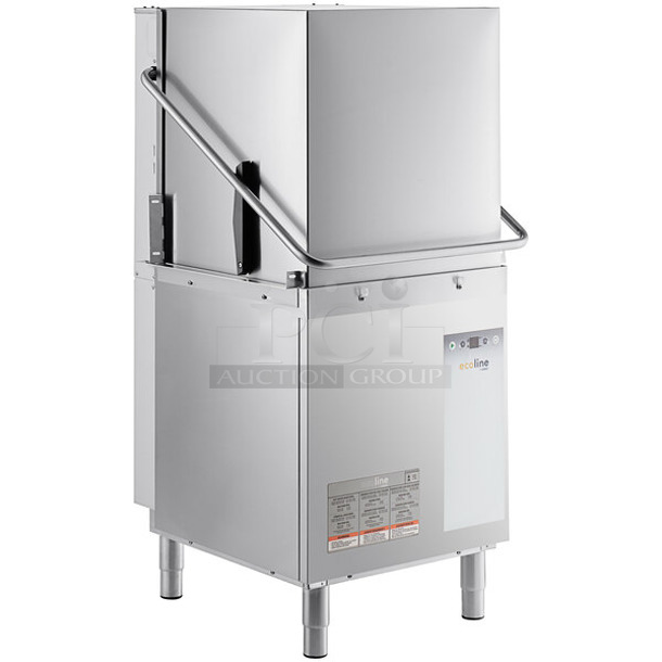 BRAND NEW SCRATCH AND DENT! 2023 Hobart EDH Stainless Steel Commercial Electric High Temperature Door-Type Dishwasher with Booster Heater. 208-240 Volts, 3 Phase. 