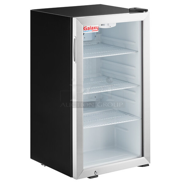 BRAND NEW SCRATCH AND DENT! Galaxy 177CRG48 Black Customizable Countertop Display Refrigerated Merchandiser - 3.5 cu ft. 115 Volts, 1 Phase. Tested and Powers On But Does Not Get Cold