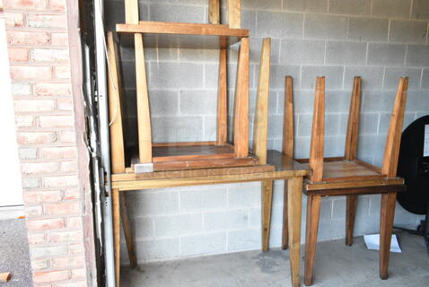 6 Various Wooden Tables. Includes 53x24x36, 42x24x33, 30x24x30. 6 Times Your Bid! 