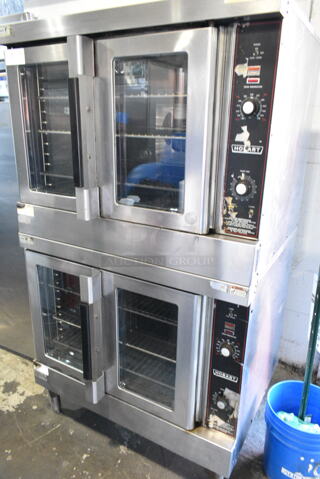 2 Hobart HGC5-10 Stainless Steel Commercial Natural Gas Powered Full Size Convection Oven w/ View Through Doors, Metal Oven Racks and Thermostatic Controls. 2 Times Your Bid! 