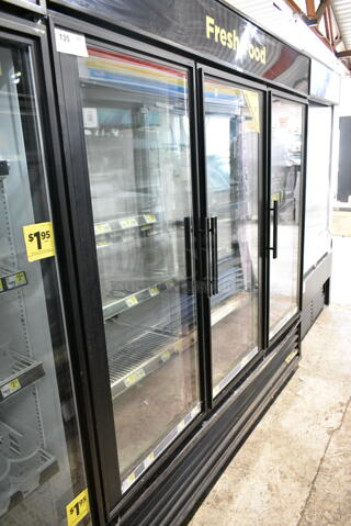 True GDM-49-LD Metal Commercial 3 Door Reach In Cooler Merchandiser w/ Poly Coated Racks. 115 Volts, 1 Phase. 