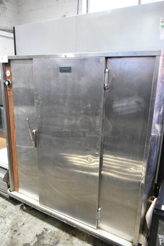 FWE P-120 Stainless Steel Heated Holding Cabinet on Commercial Casters. 115 Volts, 1 Phase. Tested and Does Not Power On