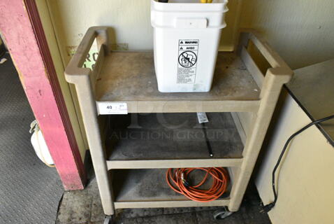 Poly 3 Tier Cart on Commercial Casters w/ Contents. (kitchen)