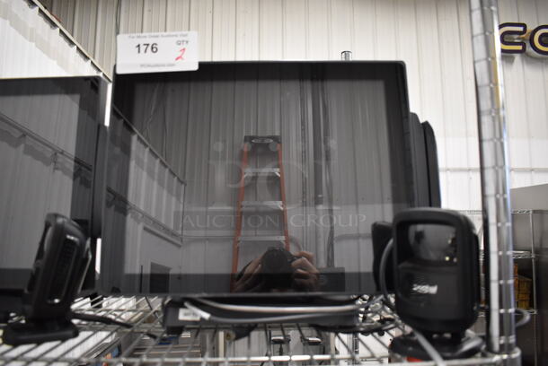 2 Aures J2 680L 15" POS Monitor w/ 1 Barcode Scanner. 2 Times Your Bid!