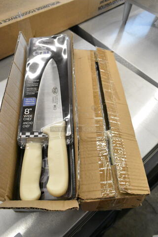 2 Boxes of 6 BRAND NEW SCRATCH AND DENT! Winco KWP-80 8" Wide Cooks Knife. 2 Times Your Bid! 