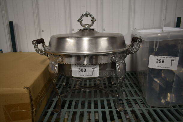 Metal Round Chafing Dish w/ Drop In and Lid.