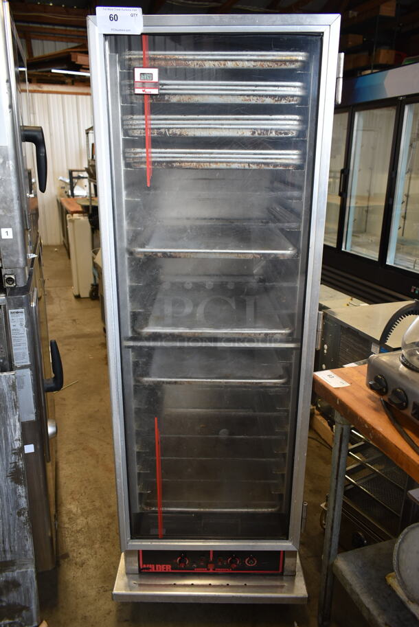 Win-holt HP451-A18CDNF Metal commercial Heated Holding Cabinet w/ 14 Baking Pans on Commercial Casters. 120 Volts, 1 Phase. Tested and Working!