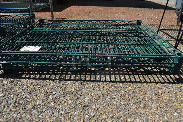 ALL ONE MONEY! Lot of 3 Green Finish Wire Shelves. 30x24x1.5