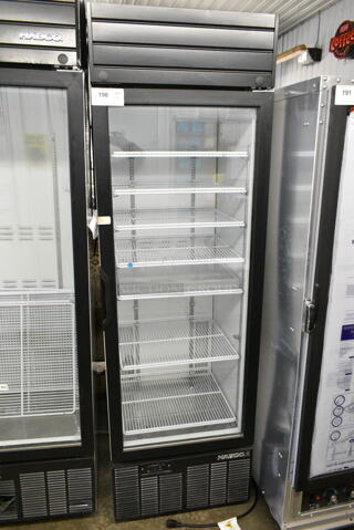 2019 Habco SE18 Metal Commercial Single Door Reach In Cooler Merchandiser w/ Poly Coated Racks. 115 Volts, 1 Phase. 