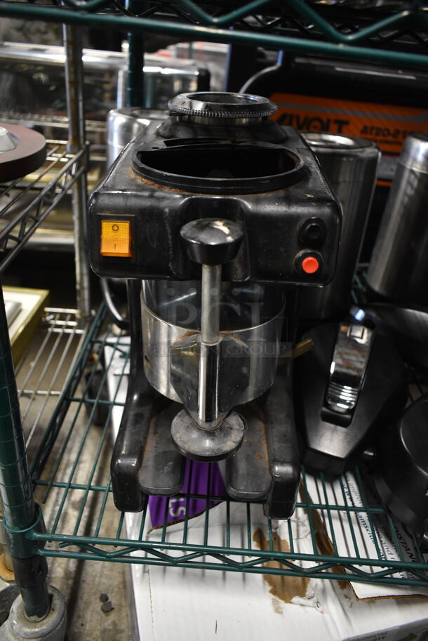 Bregani Metal Commercial Countertop Espresso Bean Grinder Base. No Hopper. 120 Volts, 1 Phase. Tested and Does Not Power On