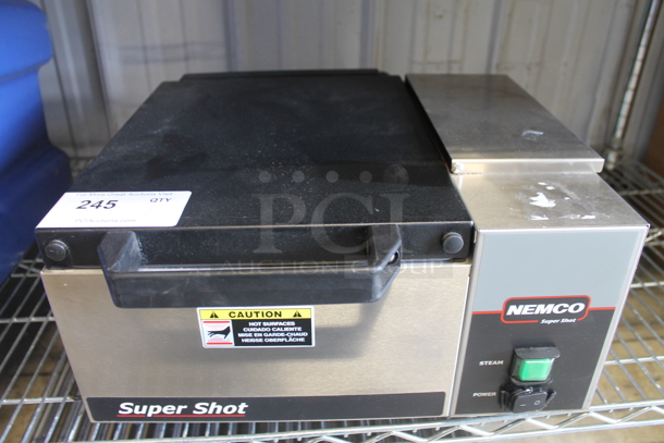 Nemco 6600 Stainless Steel Commercial Countertop Super Shot Steamer. 120 Volts, 1 Phase. Tested and Does Not Power On - Needs New Power Switch
