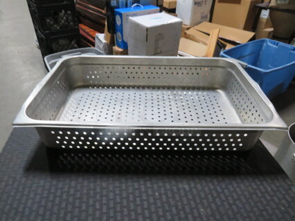 One Full Size 4 Inch Deep Perforated Hotel Pan. 