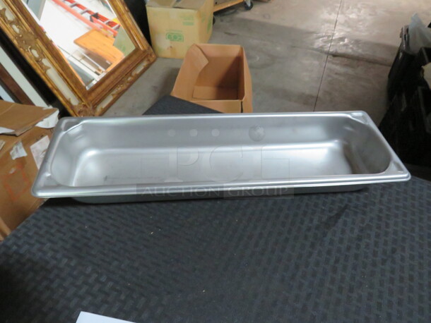 One NEW Vollrath 1/2 Size Long 2.5 Inch Deep Stainless Steel Food Pan. - Item #1118284