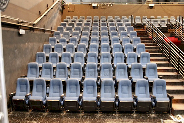 HUGER LOT! Seating Concepts 22" 4 Group Fixed Auditorium / Movie Theater Seating. Seating Has Already Been Dismantled and Packed In Groups Of (4) Seats. Seating Is In Great Condition. 
50x Your Bid. 