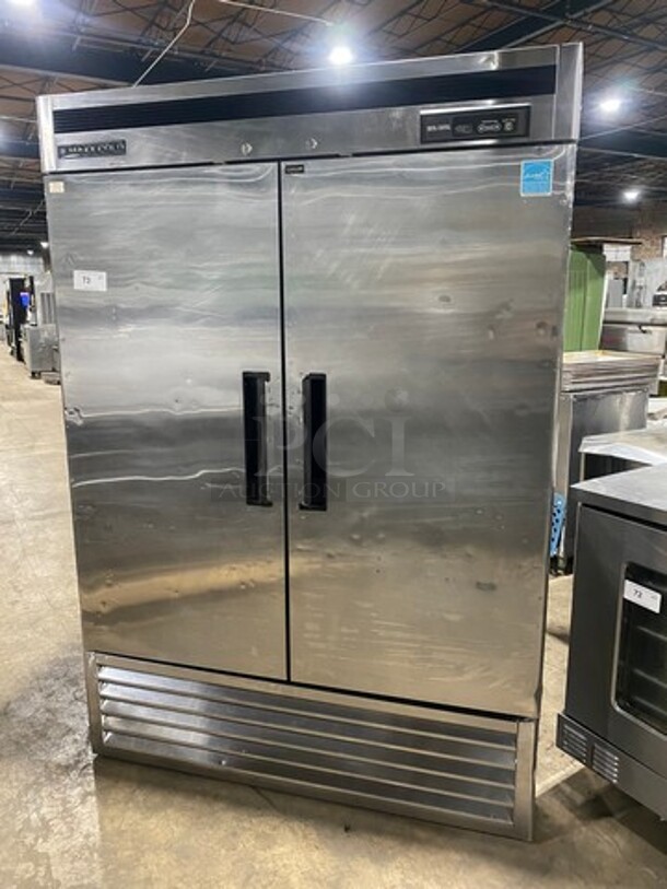 COOL! Maxx Cold Commercial 2 Door Reach In Freezer! With Poly Coated Racks! Solid Stainless Steel! Model: MCR49FD 115V 60HZ 1 Phase