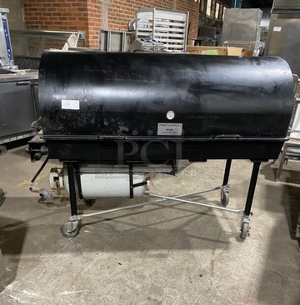 WOW! Belson Porta Grill LP Powered BBQ Grill! On Casters! Working When Removed! Model: PG2460II SN: 4459