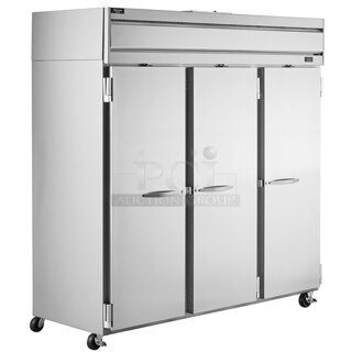 BRAND NEW SCRATCH & DENT! BRAND NEW SCRATCH & DENT! Beverage-Air HF3HC-1S Horizon Series 78" Solid Door Reach-In Freezer. Superficial denting on back and top of unit. 