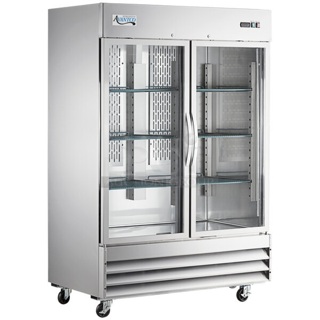 BRAND NEW SCRATCH AND DENT! 2024 Avantco 178SS2RGHC 54" Stainless Steel Glass Door Reach-In Refrigerator w/ Poly Coated Racks. See Pictures For Broken Glass. 115 Volts, 1 Phase. 