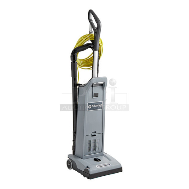BRAND NEW SCRATCH AND DENT! Advance GU 12 SMU Spectrum 12P 9060107020 12" Single Motor Upright Vacuum with HEPA Filtration. 115 Volts, 1 Phase. Tested and Working!