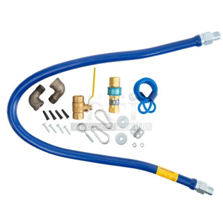 BRAND NEW SCRATCH AND DENT! Dormont 1650KIT48 Deluxe SnapFast® 48" Gas Connector Kit with Two Elbows and Restraining Cable - 1/2" Diameter