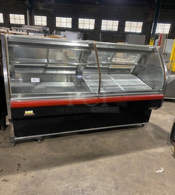 Hussmann Commercial Refrigerated Deli/Bakery Display Case Merchandiser! With Curved Front Glass! With Rear Access Doors! Remote Compressor/No Compressor! Stainless Steel Body!