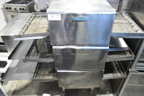 3 2018 Turbochef HhC2020 Stainless Steel Commercial Countertop Electric Powered Conveyor Rapid Cook Oven on Commercial Casters. 208/240 Volts, 1 Phase. 3 Times Your Bid!