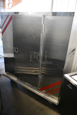 Don 2E5313WRAP Stainless Steel Commercial Warming Holding Cabinet on Commercial Casters. 120 Volts, 1 Phase. 