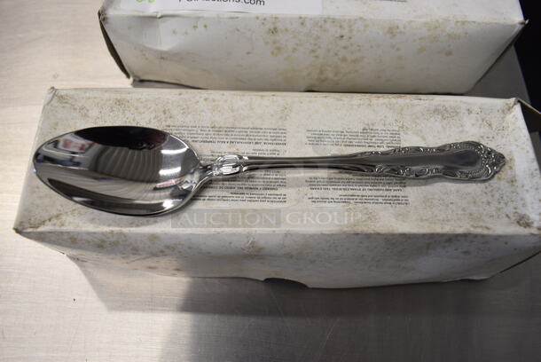 48 BRAND NEW IN BOX! Patrician Stainless Steel Dessert Spoons. 7.5". 48 Times Your Bid!