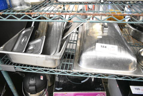 ALL ONE MONEY! Lot of Various Items Including Stainless Steel Lids, Drop In Bin and Dome Chafer Lid. 