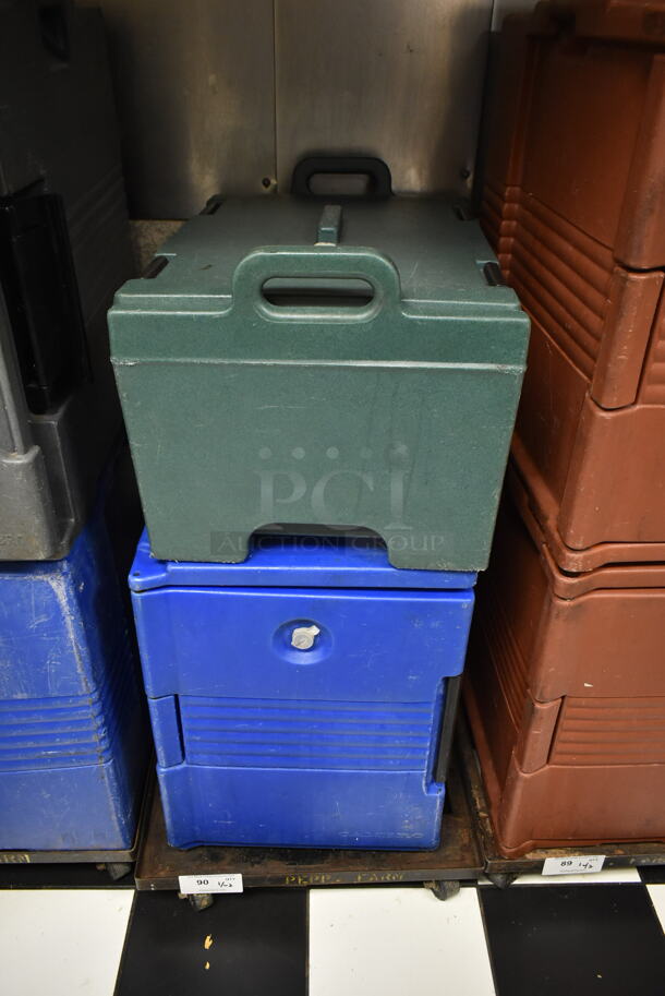 2 Poly Insulated Food Carrying Cases w/ 1 Dolly on Commercial Casters. 2 Times Your Bid! (kitchen #2)