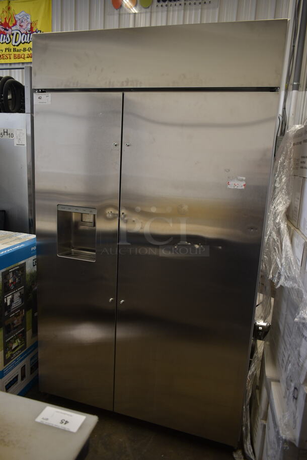 Stainless Steel Cooler Freezer Combo w/ Water and Ice Dispenser. Tested and Working!
