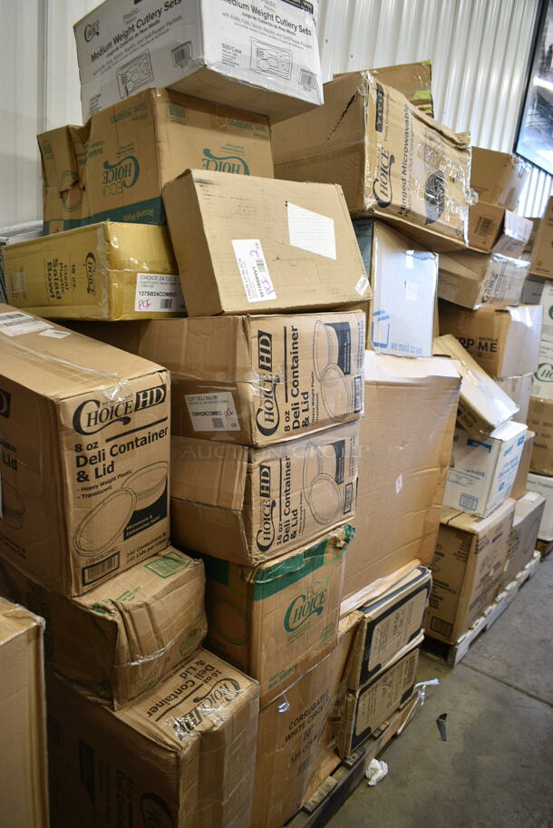 PALLET LOT of 29 BRAND NEW Boxes Including 395RP10 EcoChoice Compostable Sugarcane / Bagasse 10