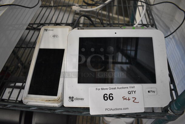 Clover Model C503 7" POS Monitor, Clover Tap To Pay Unit and Clover Model K400 Flex Cradle