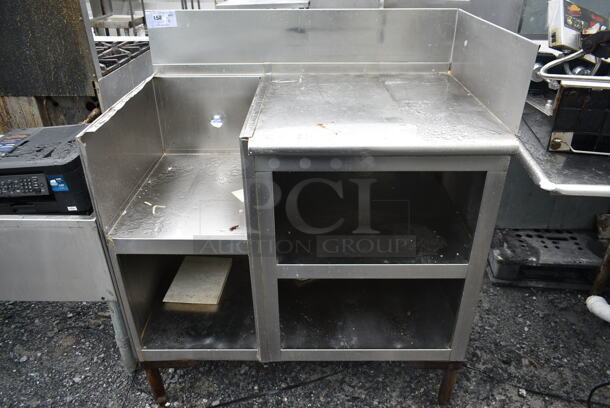 Stainless Steel Commercial Table w/ Back Splash, Side Splash Guard and Under Shelves.