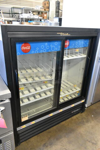 True GDM-41SL-54-LD ENERGY STAR Metal Commercial 2 Door Reach In Cooler Merchandiser w/ Poly Coated Racks. 115 Volts, 1 Phase. 