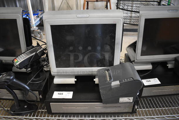 Par 15" POS System Monitor, Epson Model M244A Receipt Printer and Metal Cash Drawer